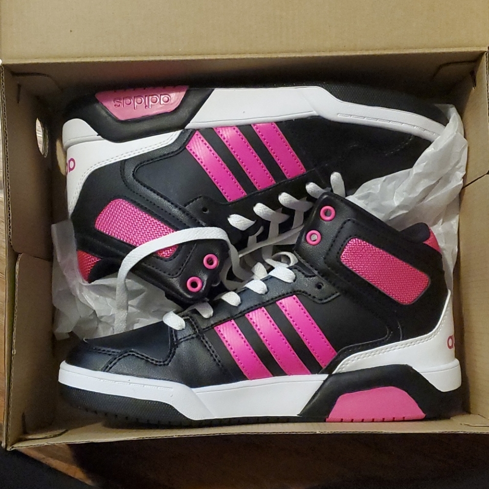 Adidas neo pink and black sneakers